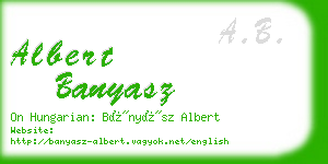 albert banyasz business card